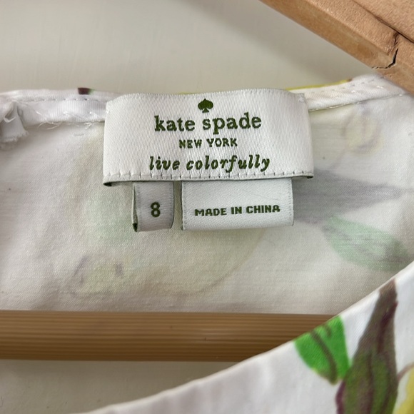 Kate Spade New York Thalia crisp cotton lemon peplum top U.S. 8 - Picture 4 of 7